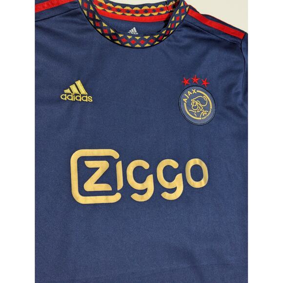 adidas AJAX Amsterdam Soccer Jersey Futbol Football Ziggo Away Gold Mens Medium - Picture 5 of 8